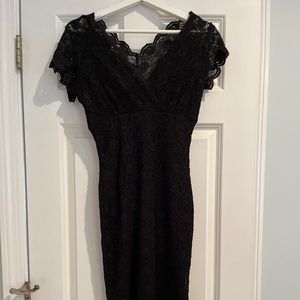 Black V Neck - Lace Dress